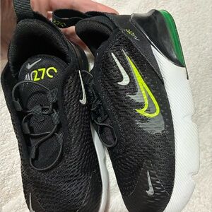Nike Kids Black, White, and Green Sneakers